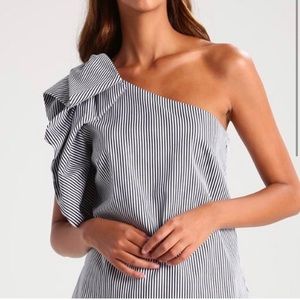 Banana Republic One Shoulder Striped Top